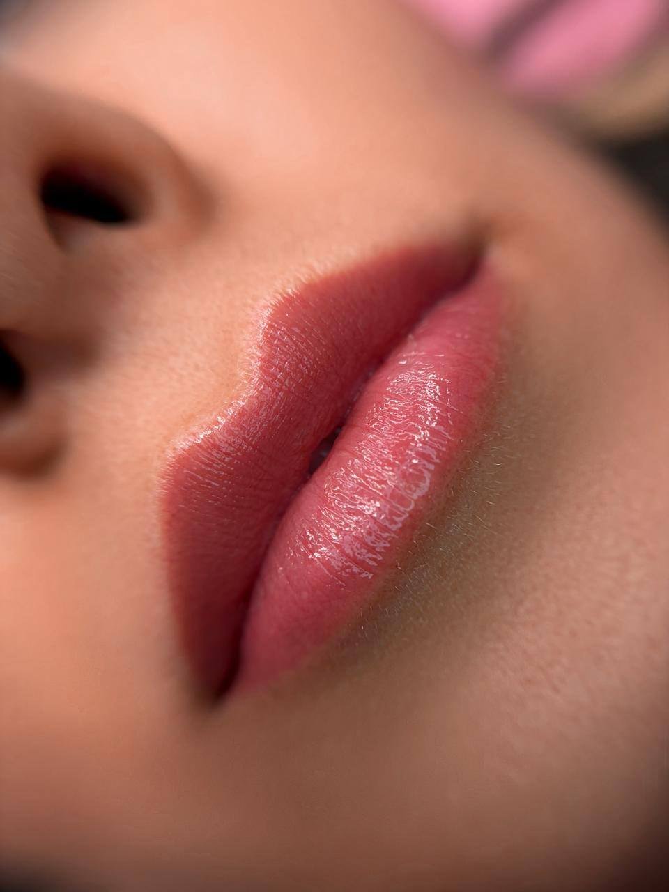 Fully healed, natural lip blush result
